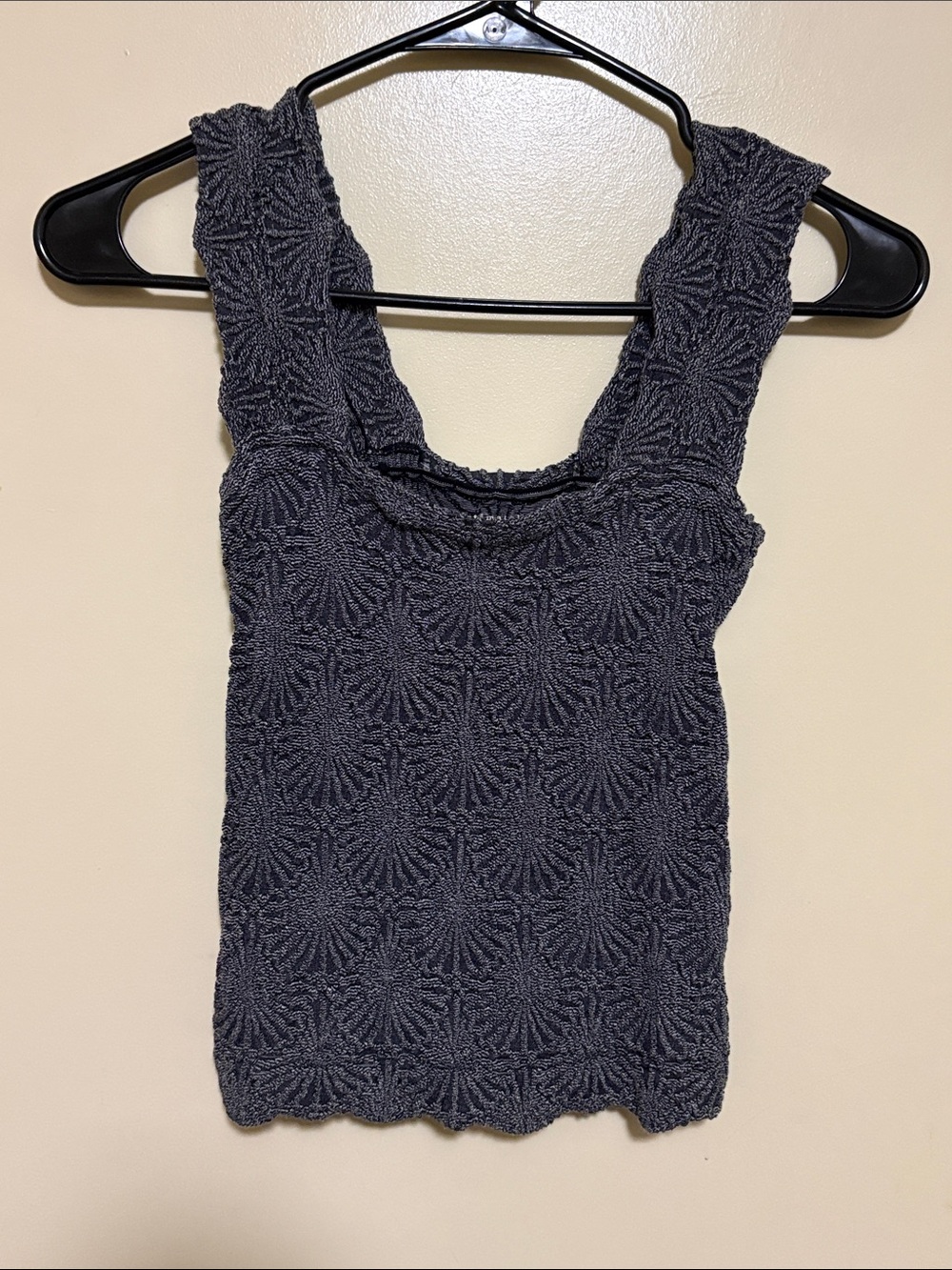 Intimately By Free People Textured Scoop Neck Tank Top - Charcoal